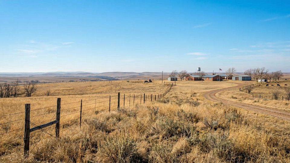 Wide landscape views of the rural Oklahoma men's addiction treatment campus reveal expansive grounds and rolling hills.