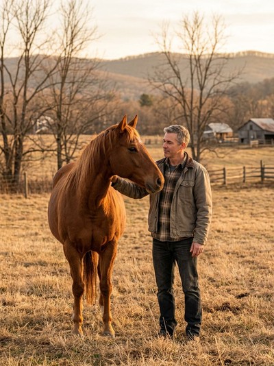 Residents participate in therapeutic horse interactions on the campus as part of their holistic recovery journey.